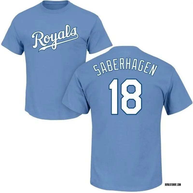 Men's Bret Saberhagen Kansas City Royals Roster Name & Number T-Shirt - Light Blue