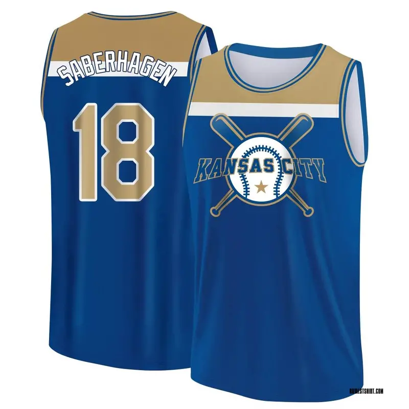 Men's Bret Saberhagen Kansas City Royals Royal/Yellow Baseball Legend Tank Top