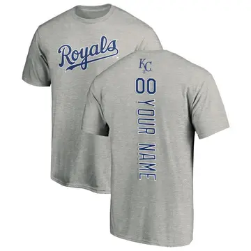 Men's Custom Kansas City Royals Custom Backer T-Shirt - Ash