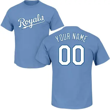 Men's Custom Kansas City Royals Custom Roster Name & Number T-Shirt - Light Blue