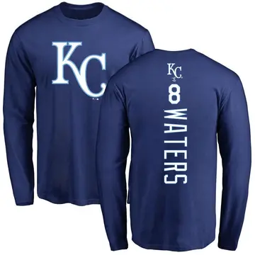 Men's Drew Waters Kansas City Royals Backer Long Sleeve T-Shirt - Royal