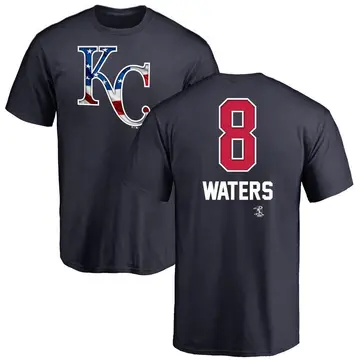 Men's Drew Waters Kansas City Royals Name and Number Banner Wave T-Shirt - Navy