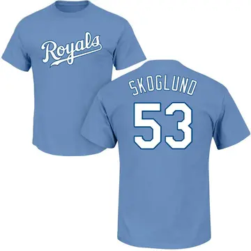 Men's Eric Skoglund Kansas City Royals Roster Name & Number T-Shirt - Light Blue