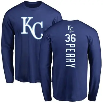 Men's Gaylord Perry Kansas City Royals Backer Long Sleeve T-Shirt - Royal