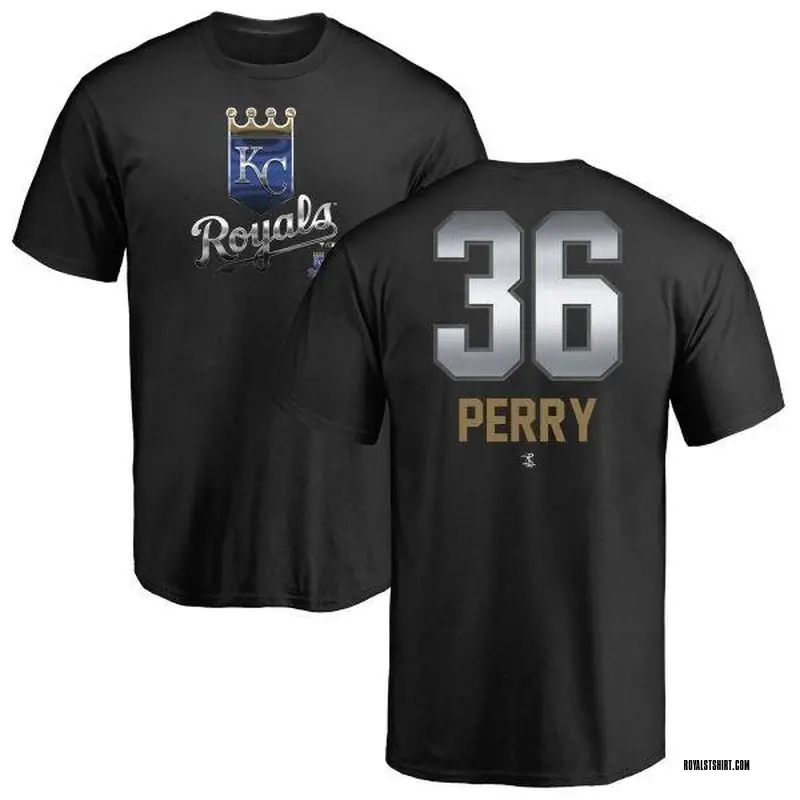 Men's Gaylord Perry Kansas City Royals Midnight Mascot T-Shirt - Black