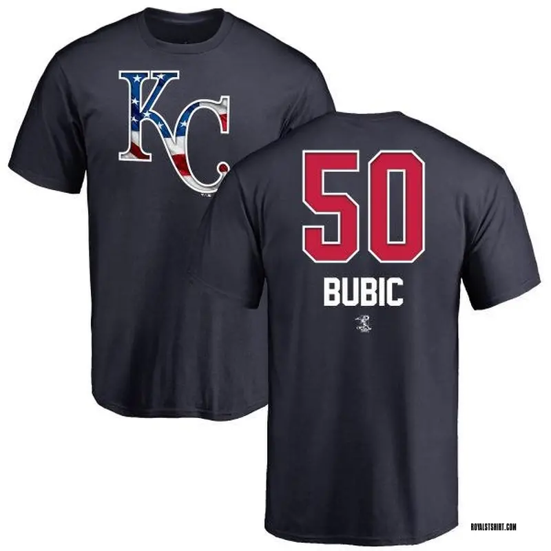 Men's Kris Bubic Kansas City Royals Name and Number Banner Wave T-Shirt - Navy