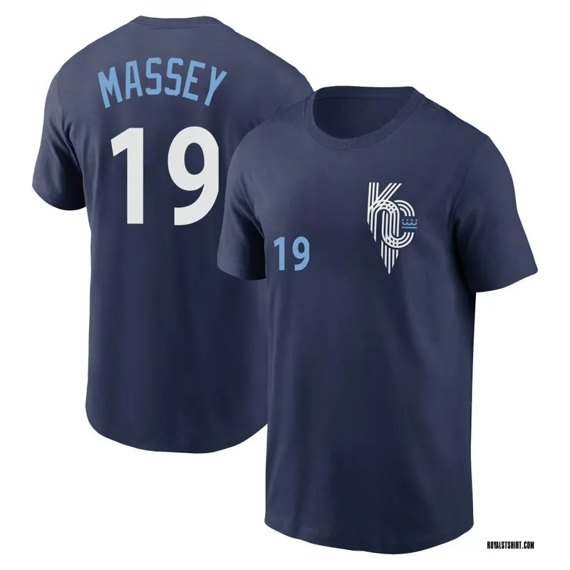 Men's Michael Massey Kansas City Royals Navy 2022 City Connect Name & Number T-Shirt