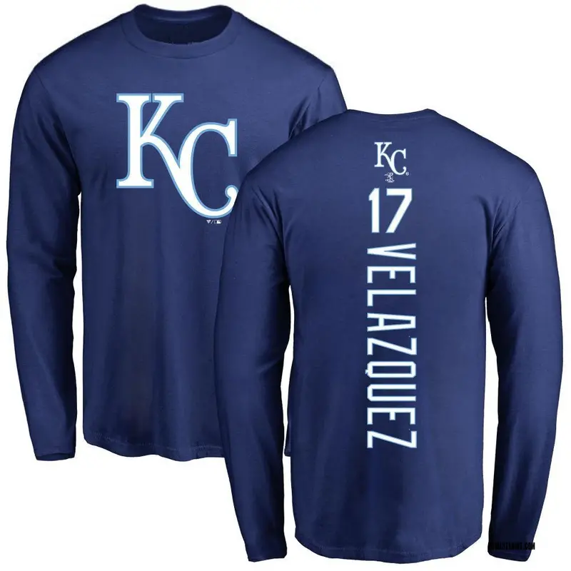 Men's Nelson Velazquez Kansas City Royals Backer Long Sleeve T-Shirt - Royal