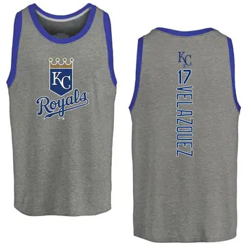 Men's Nelson Velazquez Kansas City Royals Backer Tri-Blend Tank Top - Ash