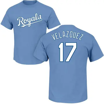 Men's Nelson Velazquez Kansas City Royals Roster Name & Number T-Shirt - Light Blue