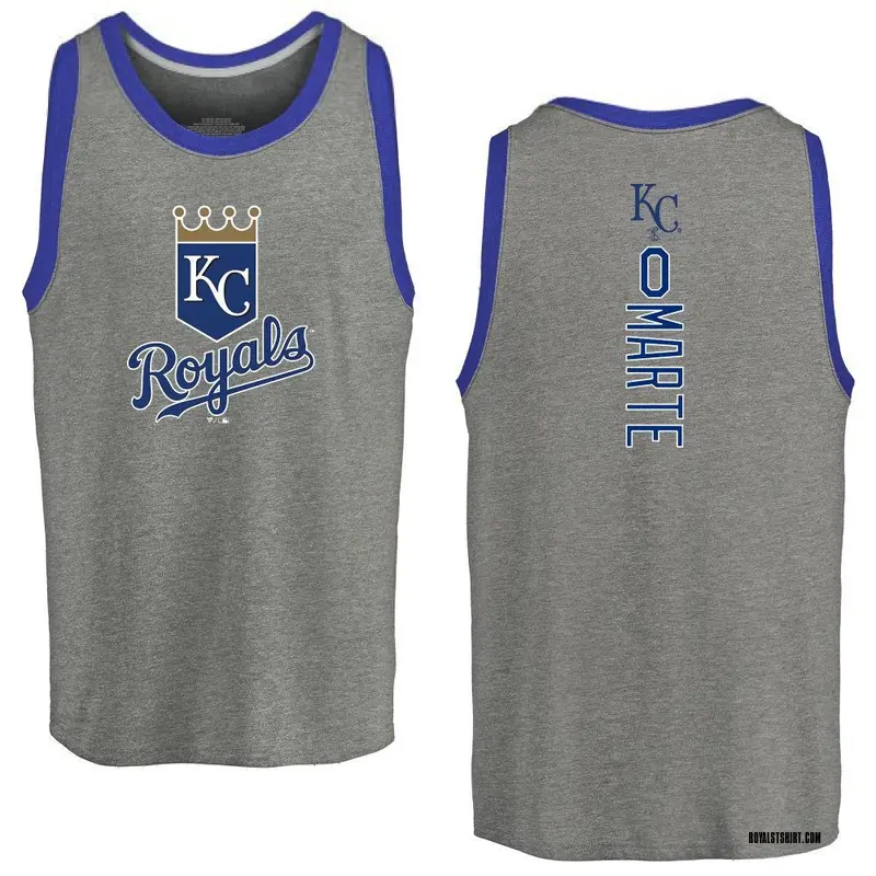Men's Starling Marte Kansas City Royals Backer Tri-Blend Tank Top - Ash