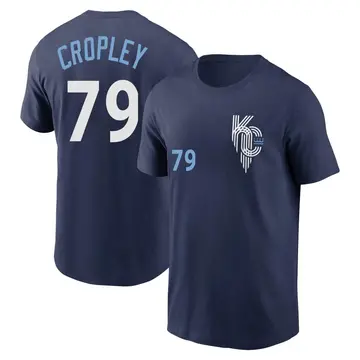 Men's Tyler Cropley Kansas City Royals Navy 2022 City Connect Name & Number T-Shirt