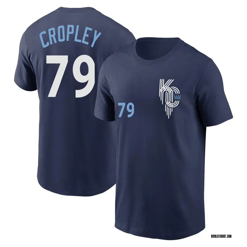 Men's Tyler Cropley Kansas City Royals Navy 2022 City Connect Name & Number T-Shirt