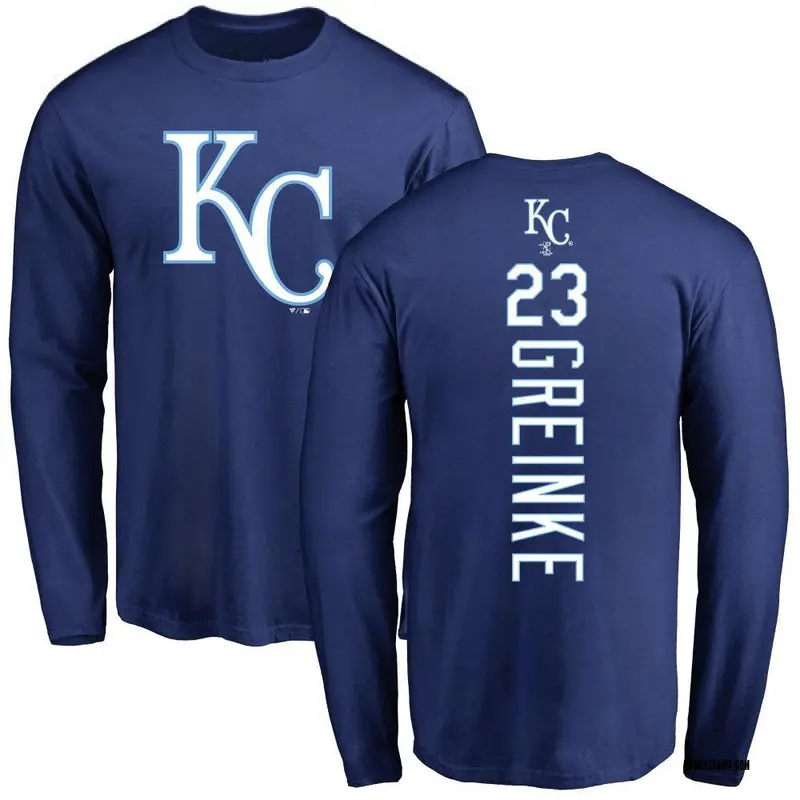 Men's Zack Greinke Kansas City Royals Backer Long Sleeve T-Shirt - Royal
