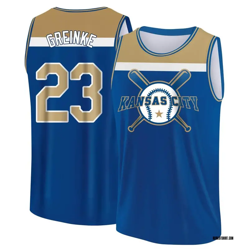 Men's Zack Greinke Kansas City Royals Royal/Yellow Baseball Legend Tank Top