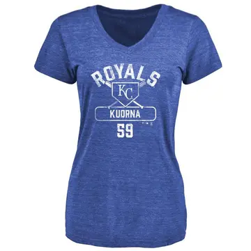 Women's Ben Kudrna Kansas City Royals Base Runner Tri-Blend T-Shirt - Royal