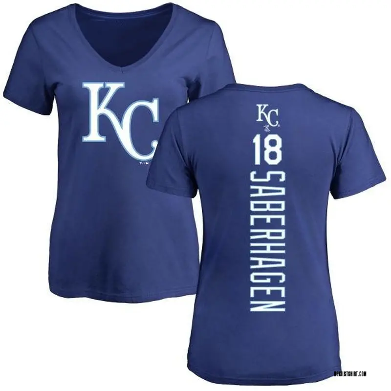 Women's Bret Saberhagen Kansas City Royals Backer Slim Fit T-Shirt - Royal