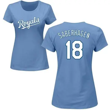 Women's Bret Saberhagen Kansas City Royals Roster Name & Number T-Shirt - Light Blue