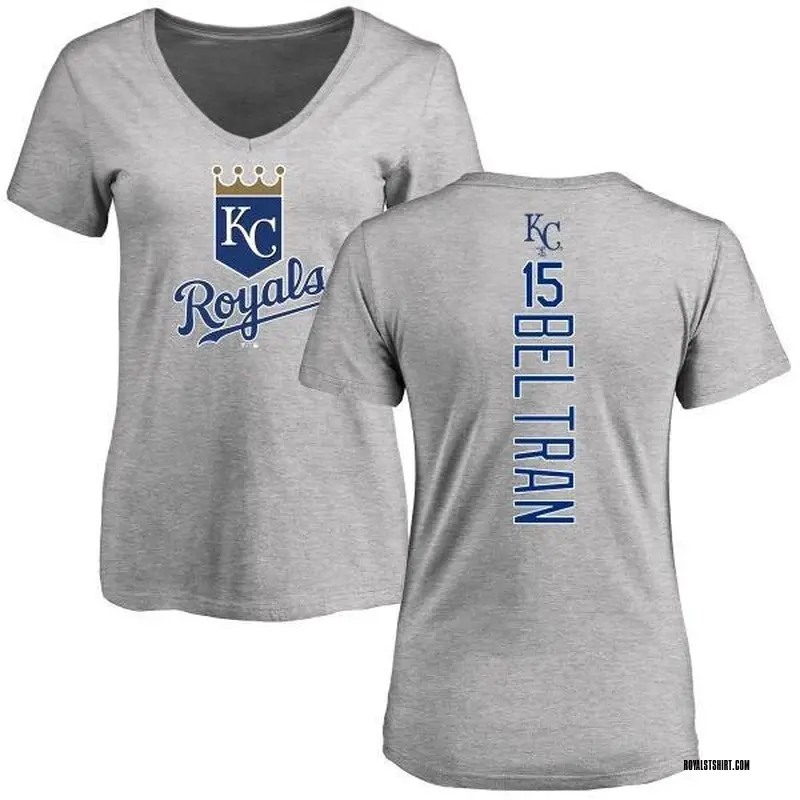 Women's Carlos Beltran Kansas City Royals Backer Slim Fit T-Shirt - Ash