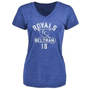 Women's Carlos Beltran Kansas City Royals Base Runner Tri-Blend T-Shirt - Royal