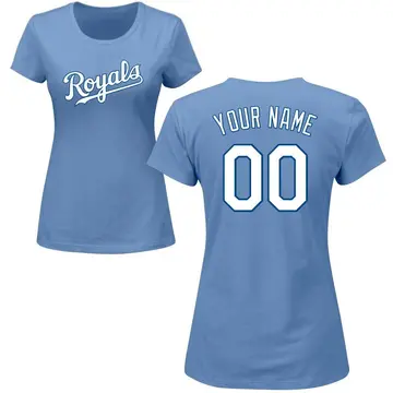 Women's Custom Kansas City Royals Custom Roster Name & Number T-Shirt - Light Blue