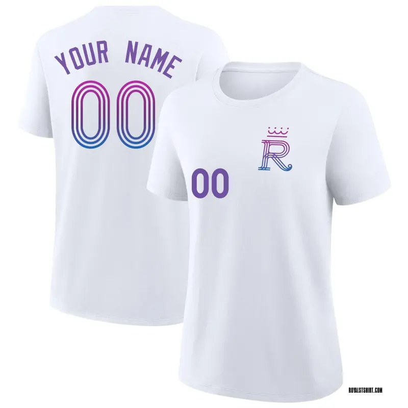 Women's Custom Kansas City Royals Custom White 2026 City Connect Name & Number T-Shirt