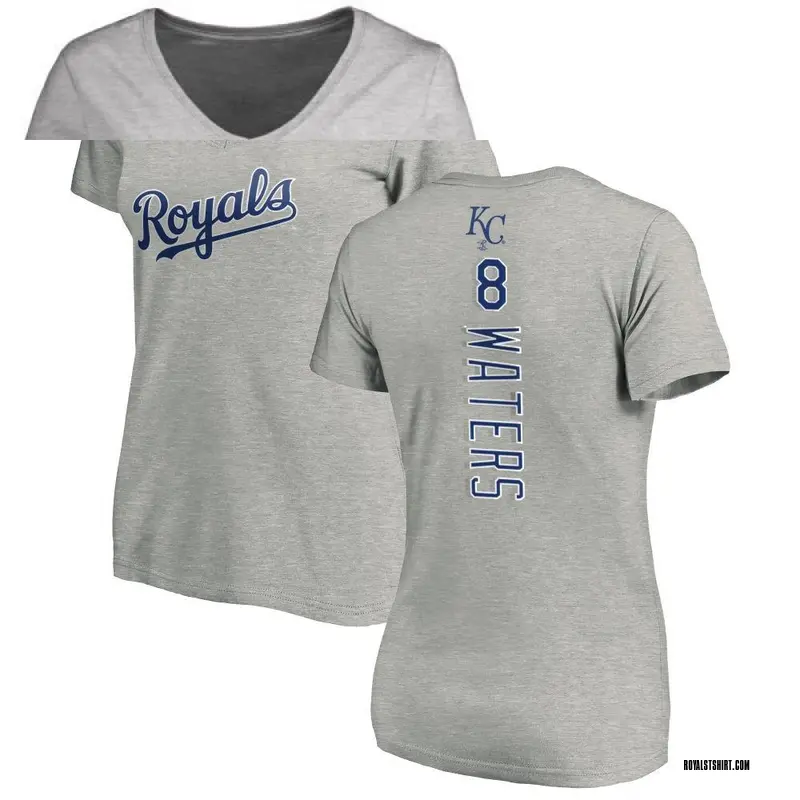 Women's Drew Waters Kansas City Royals Backer Slim Fit T-Shirt - Ash
