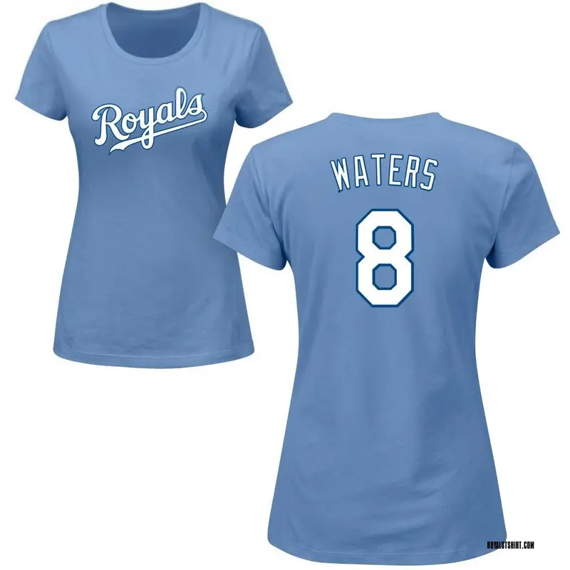 Women's Drew Waters Kansas City Royals Roster Name & Number T-Shirt - Light Blue