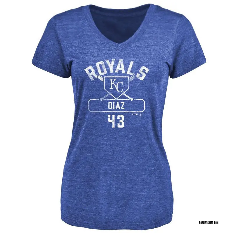 Women's Elias Diaz Kansas City Royals Base Runner Tri-Blend T-Shirt - Royal