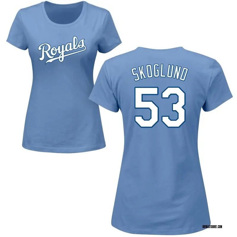 Women's Eric Skoglund Kansas City Royals Roster Name & Number T-Shirt - Light Blue