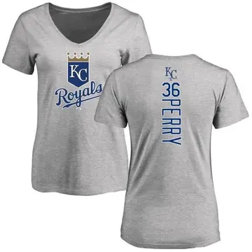 Women's Gaylord Perry Kansas City Royals Backer Slim Fit T-Shirt - Ash