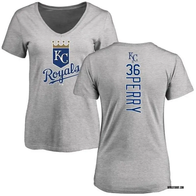 Women's Gaylord Perry Kansas City Royals Backer Slim Fit T-Shirt - Ash