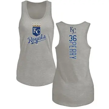 Women's Gaylord Perry Kansas City Royals Backer Tri-Blend Tank Top - Ash