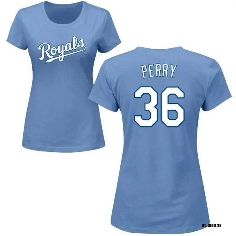 Women's Gaylord Perry Kansas City Royals Roster Name & Number T-Shirt - Light Blue