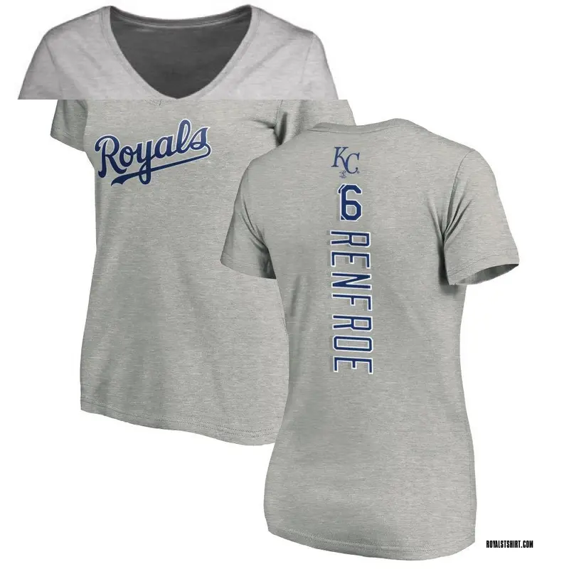 Women's Hunter Renfroe Kansas City Royals Backer Slim Fit T-Shirt - Ash