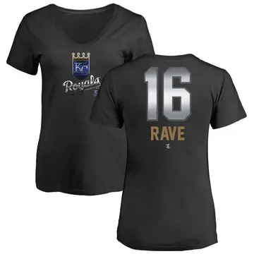 Women's John Rave Kansas City Royals Midnight Mascot V-Neck T-Shirt - Black
