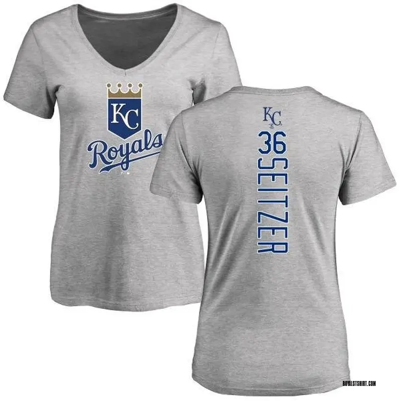 Women's Kevin Seitzer Kansas City Royals Backer Slim Fit T-Shirt - Ash