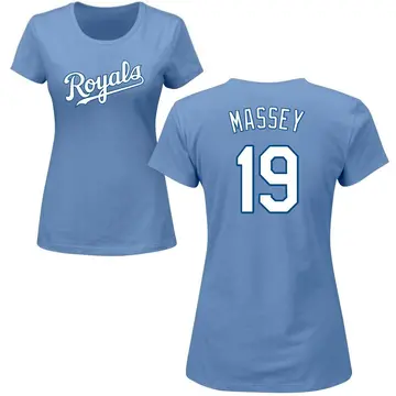 Women's Michael Massey Kansas City Royals Roster Name & Number T-Shirt - Light Blue