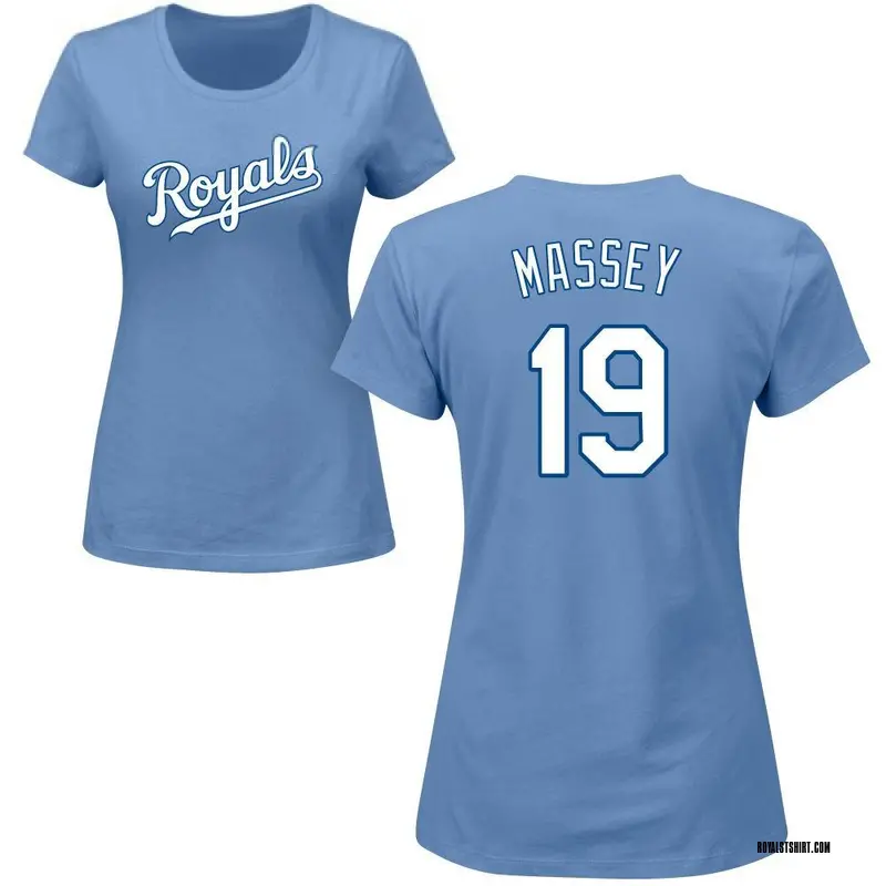Women's Michael Massey Kansas City Royals Roster Name & Number T-Shirt - Light Blue