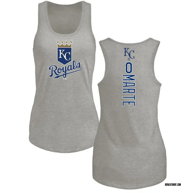 Women's Starling Marte Kansas City Royals Backer Tri-Blend Tank Top - Ash