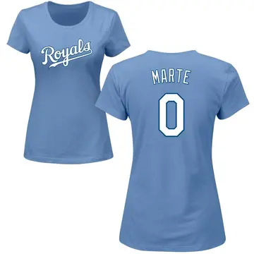 Women's Starling Marte Kansas City Royals Roster Name & Number T-Shirt - Light Blue