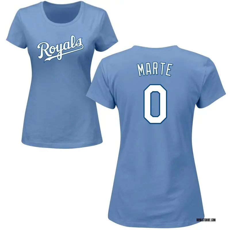 Women's Starling Marte Kansas City Royals Roster Name & Number T-Shirt - Light Blue