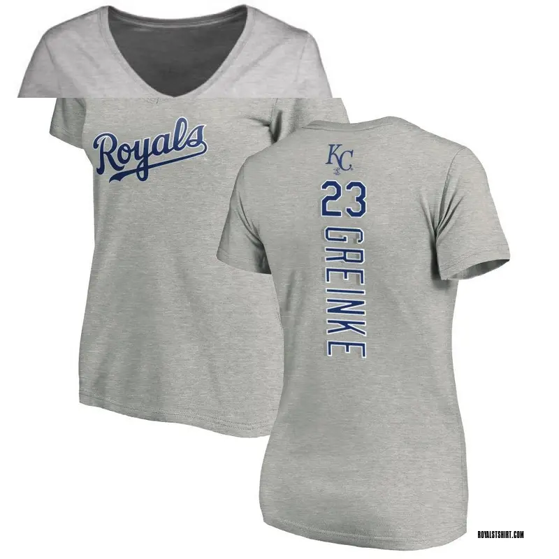 Women's Zack Greinke Kansas City Royals Backer Slim Fit T-Shirt - Ash
