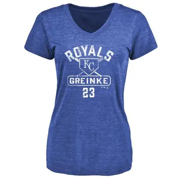 Women's Zack Greinke Kansas City Royals Base Runner Tri-Blend T-Shirt - Royal