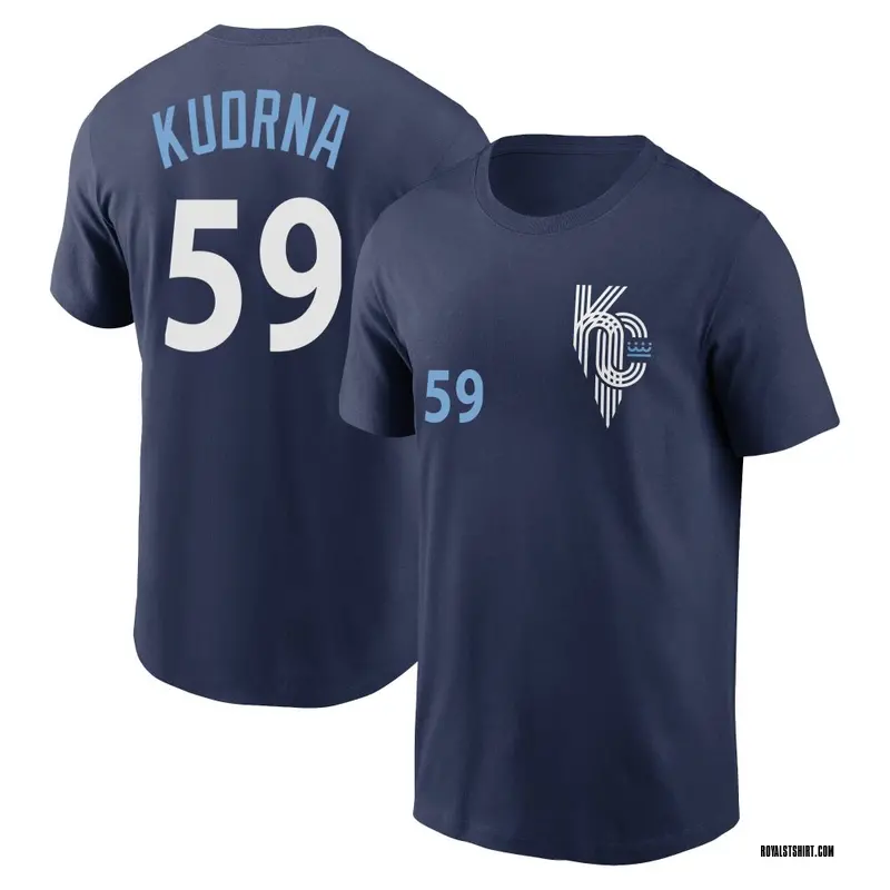 Youth Ben Kudrna Kansas City Royals Navy 2022 City Connect Name & Number T-Shirt