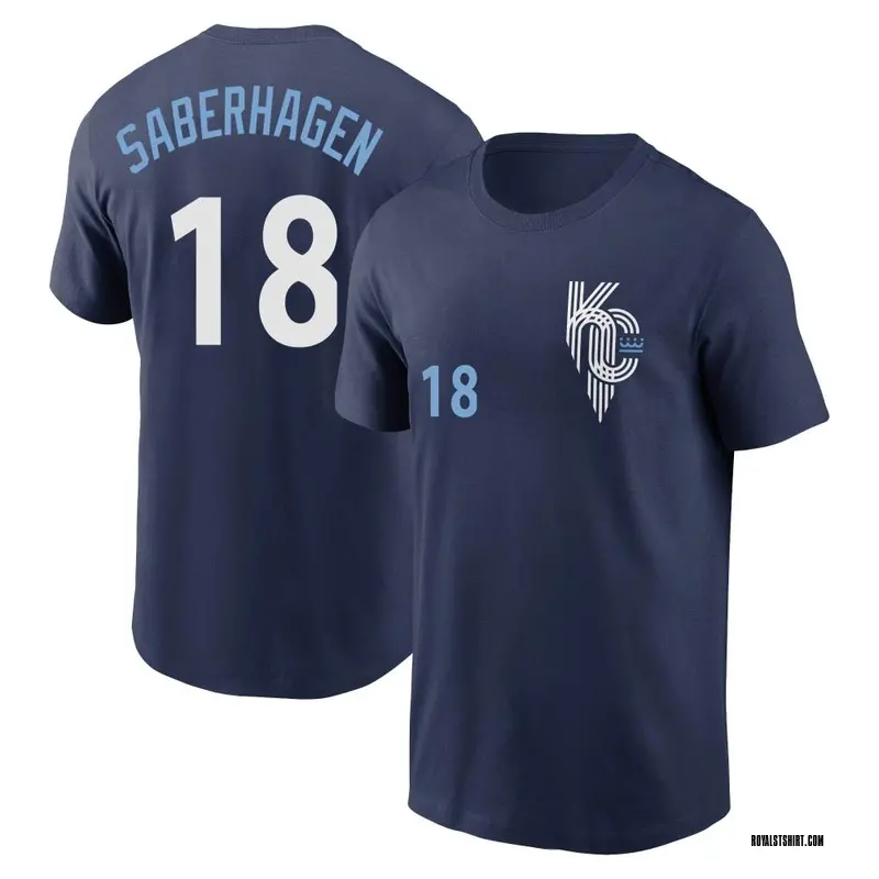 Youth Bret Saberhagen Kansas City Royals Navy 2022 City Connect Name & Number T-Shirt