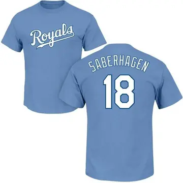 Youth Bret Saberhagen Kansas City Royals Roster Name & Number T-Shirt - Light Blue