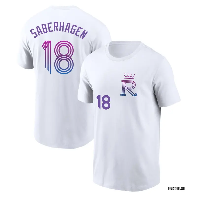Youth Bret Saberhagen Kansas City Royals White 2026 City Connect Name & Number T-Shirt