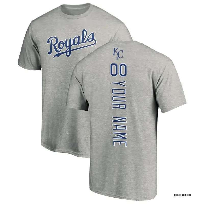 Youth Custom Kansas City Royals Custom Backer T-Shirt - Ash