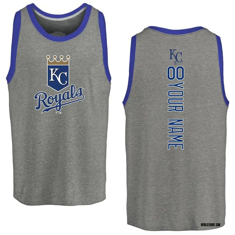 Youth Custom Kansas City Royals Custom Backer Tri-Blend Tank Top - Ash
